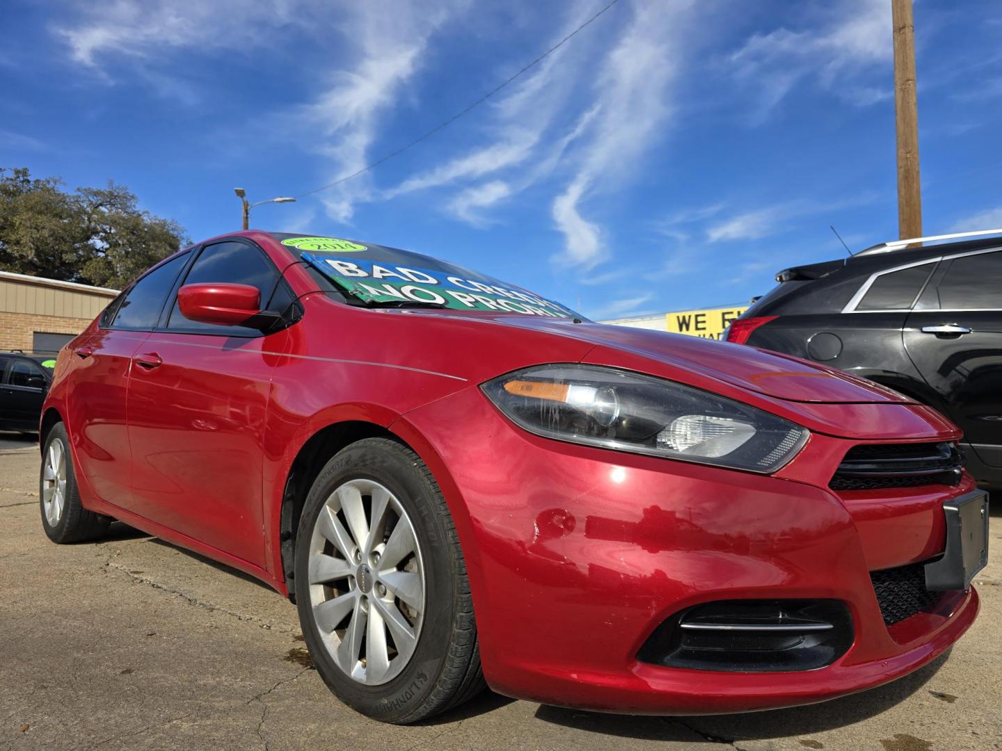 2014 RED /BLACK Dodge Dart SXT (1C3CDFBB4ED) with an 2.4L L4 DOHC 16V engine, AUTO transmission, located at 2660 S.Garland Avenue, Garland, TX, 75041, (469) 298-3118, 32.885551, -96.655602 - Welcome to DallasAutos4Less, one of the Premier BUY HERE PAY HERE Dealers in the North Dallas Area. We specialize in financing to people with NO CREDIT or BAD CREDIT. We need proof of income, proof of residence, and a ID. Come buy your new car from us today!! This is a very clean 2014 DODGE DART - Photo#1