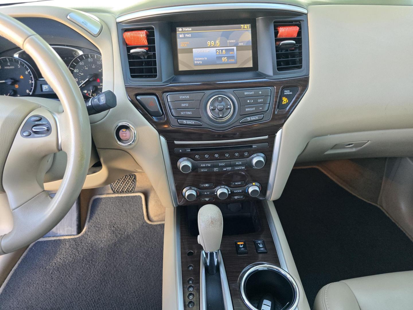 2015 RED Nissan Pathfinder SL (5N1AR2MN6FC) with an 3.5L V6 DOHC 24V engine, Continuously Variable Transmission transmission, located at 2660 S.Garland Avenue, Garland, TX, 75041, (469) 298-3118, 32.885551, -96.655602 - Photo#14