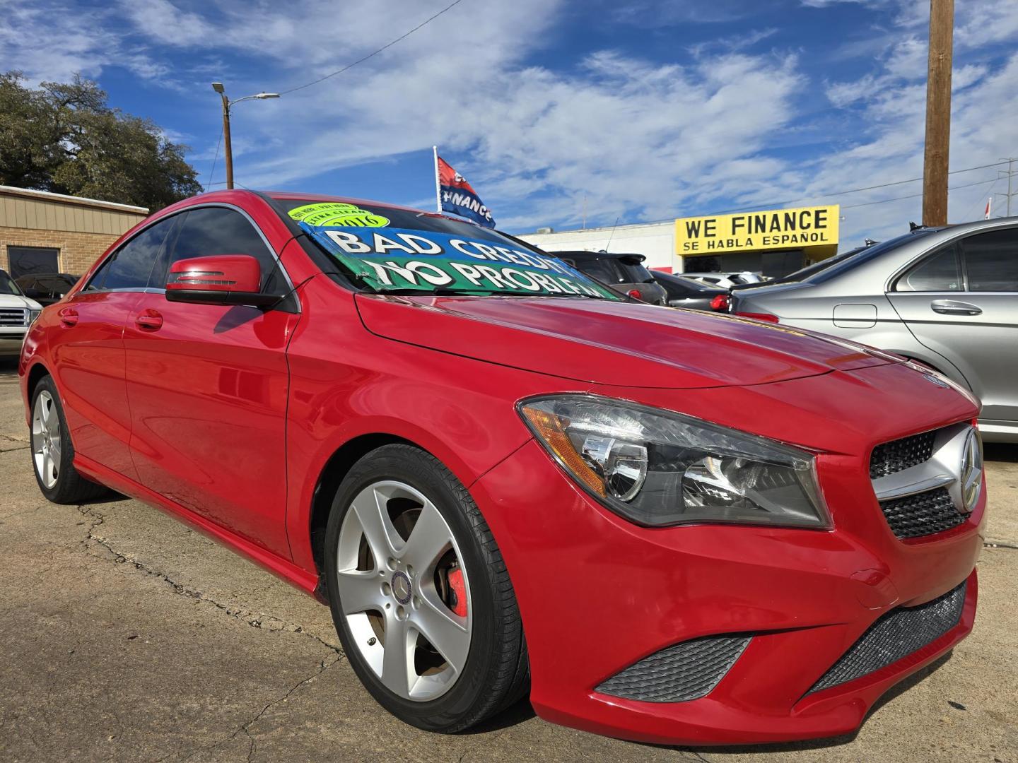 2016 RED Mercedes-Benz CLA-Class CLA250 (WDDSJ4EB0GN) with an 2.0L L4 DOHC 16V engine, 7A transmission, located at 2660 S.Garland Avenue, Garland, TX, 75041, (469) 298-3118, 32.885551, -96.655602 - Photo#1