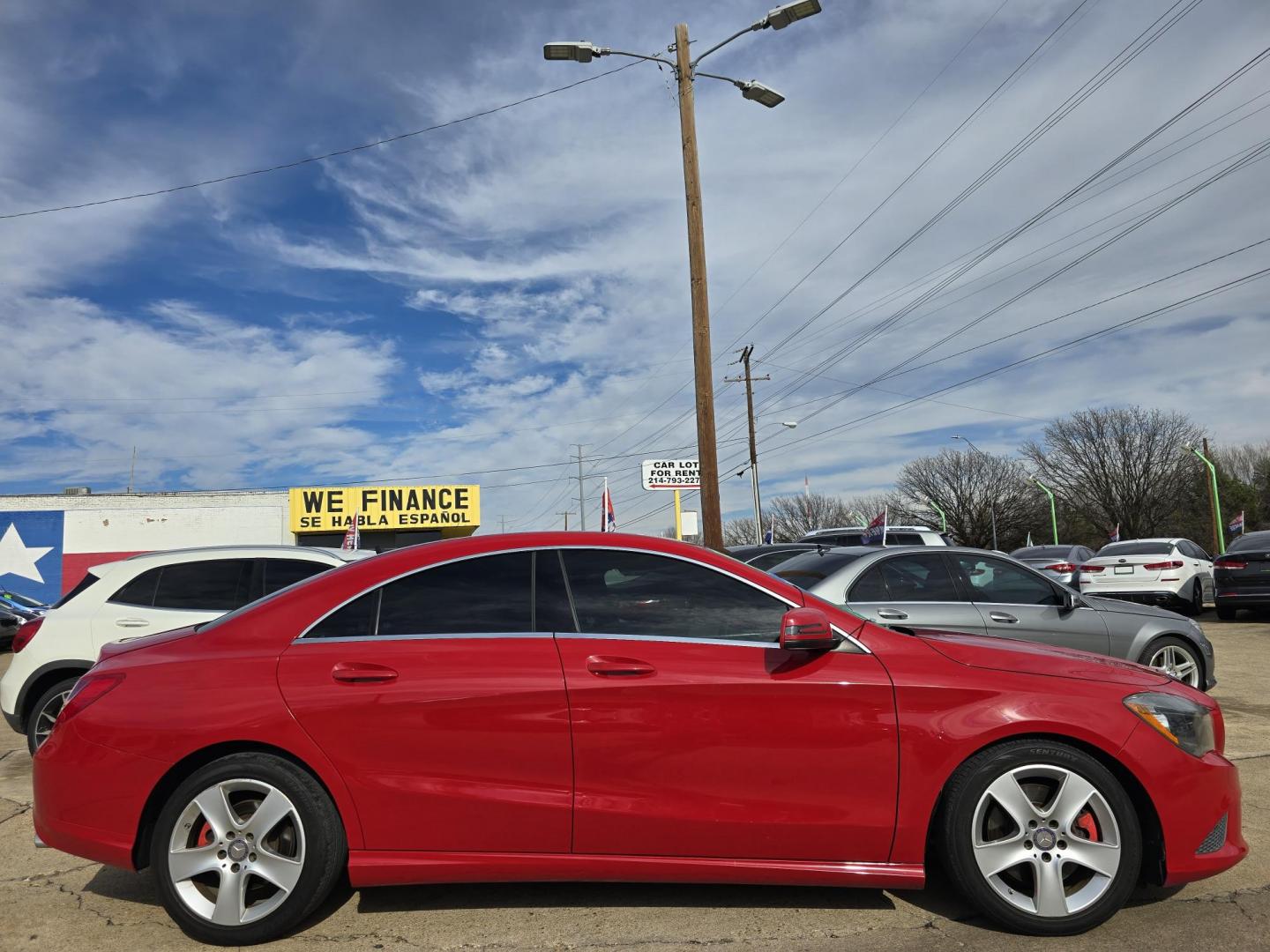 2016 RED Mercedes-Benz CLA-Class CLA250 (WDDSJ4EB0GN) with an 2.0L L4 DOHC 16V engine, 7A transmission, located at 2660 S.Garland Avenue, Garland, TX, 75041, (469) 298-3118, 32.885551, -96.655602 - Photo#2