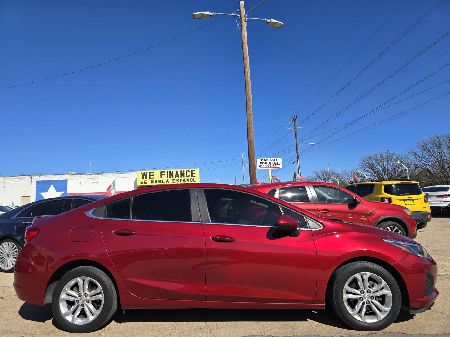 2019 BURGUNDY Chevrolet Cruze LT (1G1BE5SM9K7) with an 1.4L L4 DOHC 16V TURBO engine, 6A transmission, located at 2660 S.Garland Avenue, Garland, TX, 75041, (469) 298-3118, 32.885551, -96.655602 - Welcome to DallasAutos4Less, one of the Premier BUY HERE PAY HERE Dealers in the North Dallas Area. We specialize in financing to people with NO CREDIT or BAD CREDIT. We need proof of income, proof of residence, and a ID. Come buy your new car from us today!! This is a very well cared for 2019 CH - Photo#2